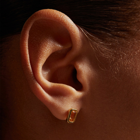 Gold-plated silver Base studs with citrine