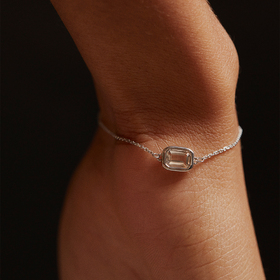 Silver chain bracelet Base with crystal