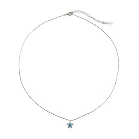Necklace made of silver with a blue star pendant