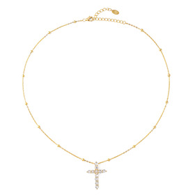 Gold-plated silver necklace with a cross pendant
