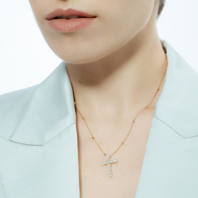 Gold-plated silver necklace with a cross pendant