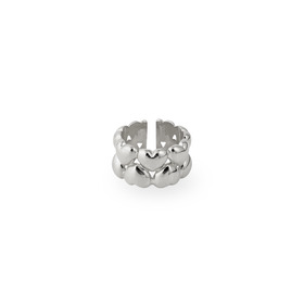 Silver-tone ring of hearts