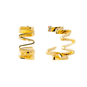 Golden semi-circular earrings in the form of a wave