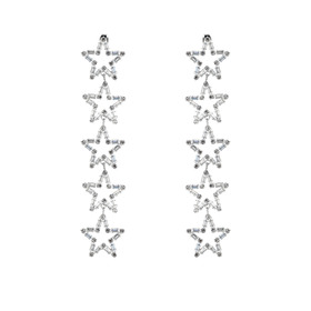 Silver earrings-paths of stars with crystals