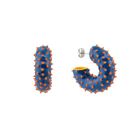 Blue Spikes Ring Earrings