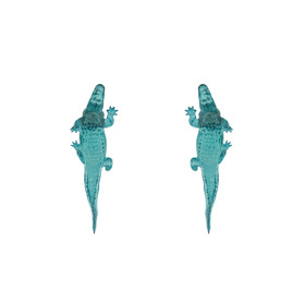 Blue Crocodile Earrings