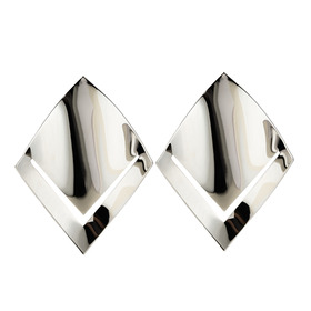 Large silver diamond earrings