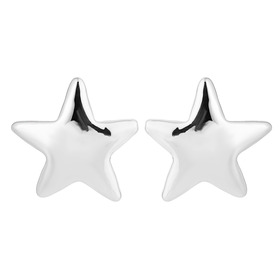 Large Silver Star Earrings