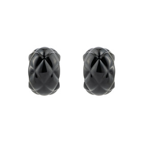 Black textured demi-hoop earrings
