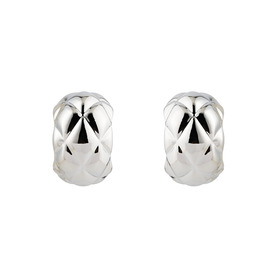 Textured silver-tone hoop earrings