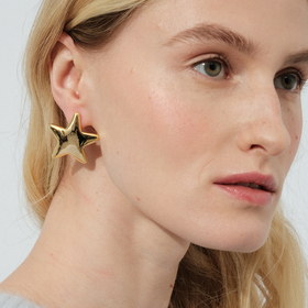 Large Golden Star Earrings