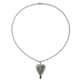 Silver Cast Heart Necklace