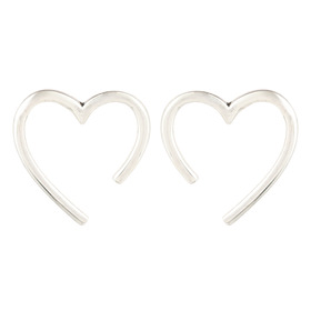 silver plated Heart Earrings