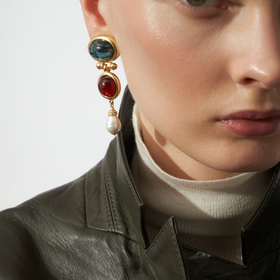 Gold-plated Destry earrings with Czech glass inserts