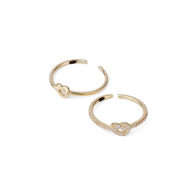 Set of two gold-plated rings made of silver knots