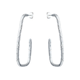 False earrings with silver coating