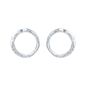 Circle earrings with silver coating