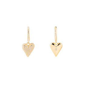 Gold-plated Asymmetric Heart Earrings