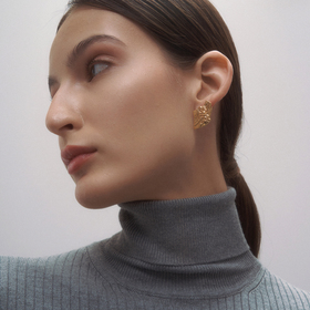 Gold-plated asymmetric Stud Earrings