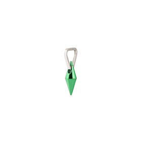 Green pendant-crystal made of silver, covered with palladium