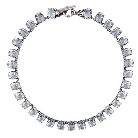 Necklace made of silver with PRECIOUS ROCK CRYSTAL CHAIN crystals