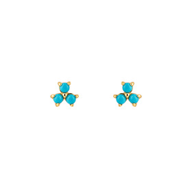 Gold-plated studs with turquoise