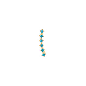 Gold-plated climber earring with turquoise