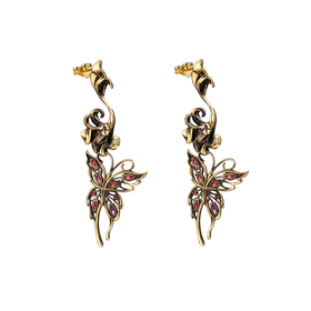 FARFALLE butterfly earrings with cubic zirconia