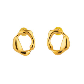 Gold-plated brass circle earrings