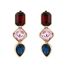 Tricolor earrings with crystals