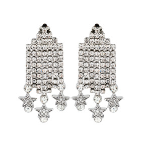 Earrings with crystals and stars