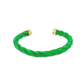 Green Twisted Silver bracelet