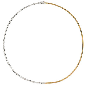 Bicolor necklace-a chain of two chains of 20.5 inches