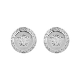 Silver Versace Logo Earrings