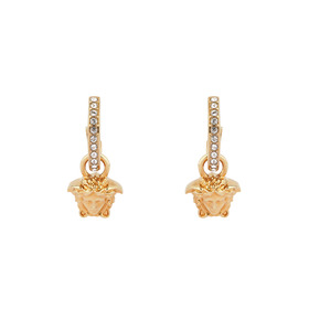 Versace hoop Earrings with logo pendants