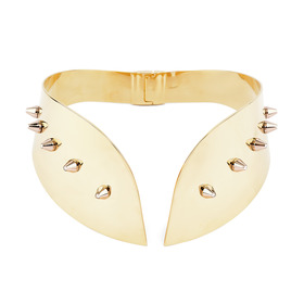 Gold-plated high choker with spikes