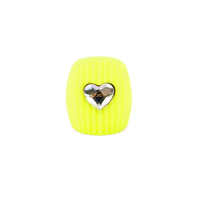 gummy cor silicone yellow ring with interchangeable crystal hearts