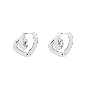 silver-tone heart earrings