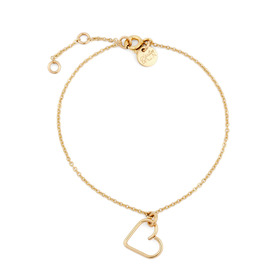 Gold-plated bracelet charms lucky one heart in 14 karats yellow gold