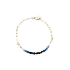 Gold-plated bracelet un soir a prainha itacare in sterling silver and with blue sapphire
