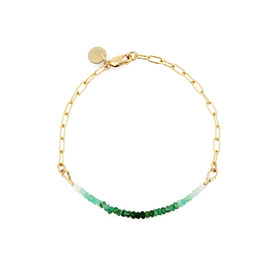 Gold-plated bracelet un soir a railay with emerald one size