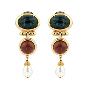 Gold-plated Destry earrings with Czech glass inserts