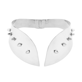 Silver-tone choker with spikes