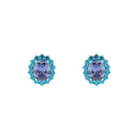 Earrings made of silver with tanzanites