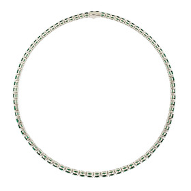 Necklace made of silver with green cubic zirconia