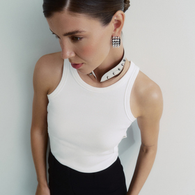 Silver-tone choker with spikes