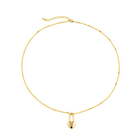 Gold-tone necklace with a heart lock pendant