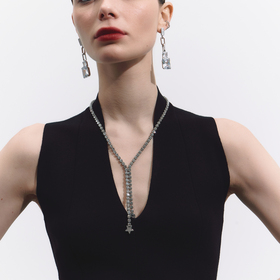 Sautoire necklace with crystals and star pendants
