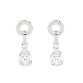 earrings with a large drop of zirconium