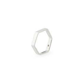 Hexagon ring made of silver